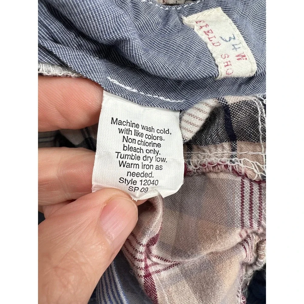 J.Crew Field Shorts Mens Sz 34 Patchwork Plaid Madras Multi Color Preppy Summer